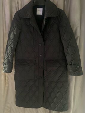 Jane Post Black Quilted Classic Coat